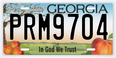 GA license plate PRM9704