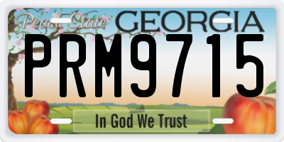 GA license plate PRM9715