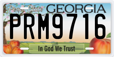 GA license plate PRM9716