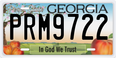 GA license plate PRM9722