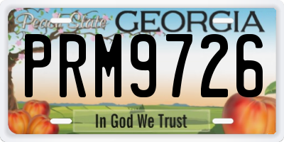 GA license plate PRM9726