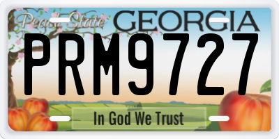 GA license plate PRM9727