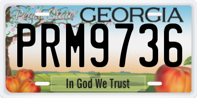 GA license plate PRM9736
