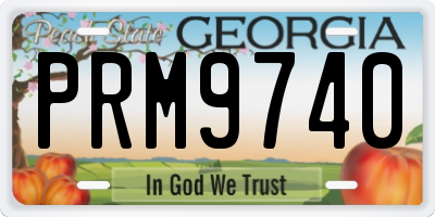 GA license plate PRM9740