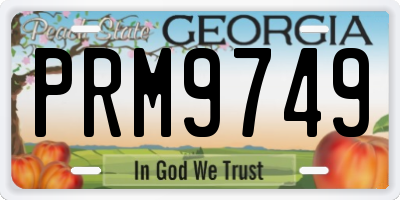 GA license plate PRM9749