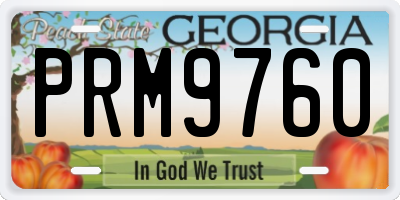 GA license plate PRM9760