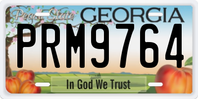 GA license plate PRM9764