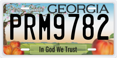 GA license plate PRM9782