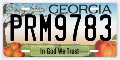 GA license plate PRM9783