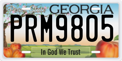 GA license plate PRM9805