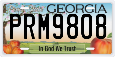 GA license plate PRM9808
