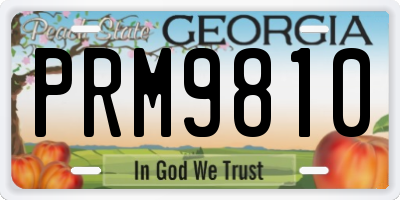 GA license plate PRM9810