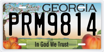 GA license plate PRM9814