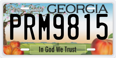 GA license plate PRM9815