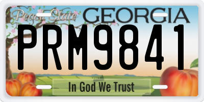 GA license plate PRM9841