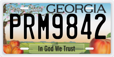 GA license plate PRM9842