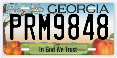 GA license plate PRM9848