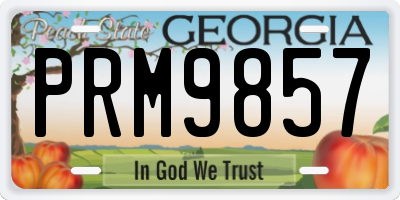 GA license plate PRM9857