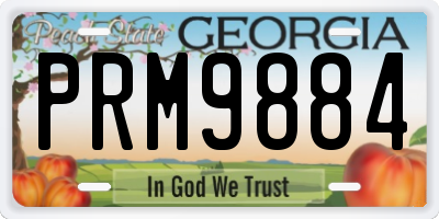 GA license plate PRM9884