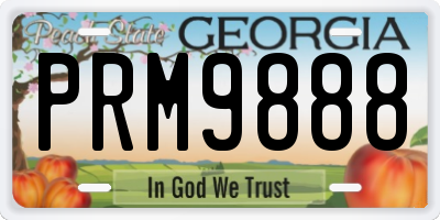 GA license plate PRM9888