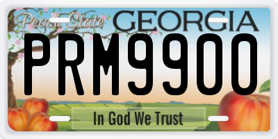 GA license plate PRM9900