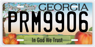 GA license plate PRM9906