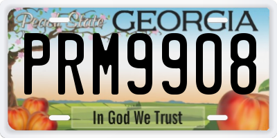 GA license plate PRM9908