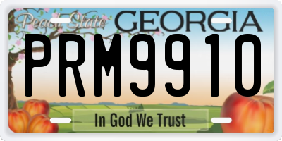 GA license plate PRM9910