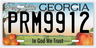 GA license plate PRM9912