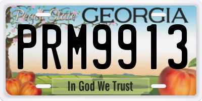 GA license plate PRM9913