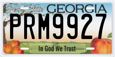 GA license plate PRM9927