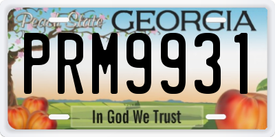GA license plate PRM9931