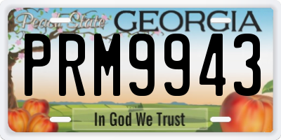 GA license plate PRM9943