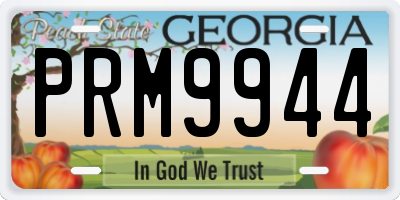 GA license plate PRM9944