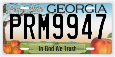 GA license plate PRM9947