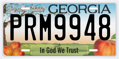 GA license plate PRM9948