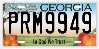 GA license plate PRM9949