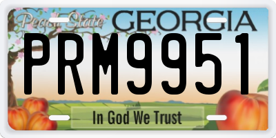GA license plate PRM9951