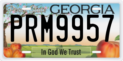 GA license plate PRM9957