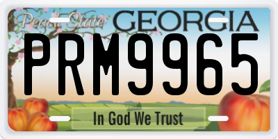 GA license plate PRM9965