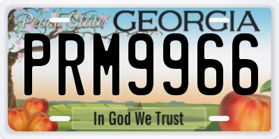 GA license plate PRM9966