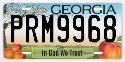 GA license plate PRM9968