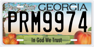 GA license plate PRM9974