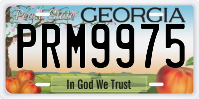 GA license plate PRM9975