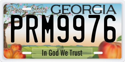 GA license plate PRM9976