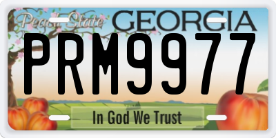 GA license plate PRM9977