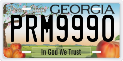 GA license plate PRM9990