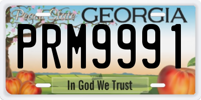 GA license plate PRM9991