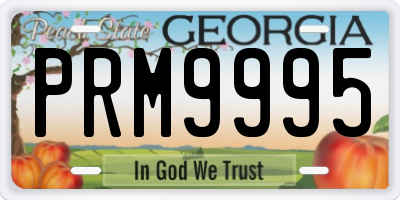 GA license plate PRM9995