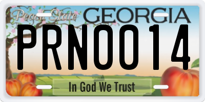 GA license plate PRN0014